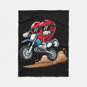 Cobertor De Velo Dia dos Namorados Coração Vermelho MotoCross Menin