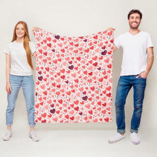 Cobertor De Velo Dia dos Namorados Corações Vermelhos e Rosas