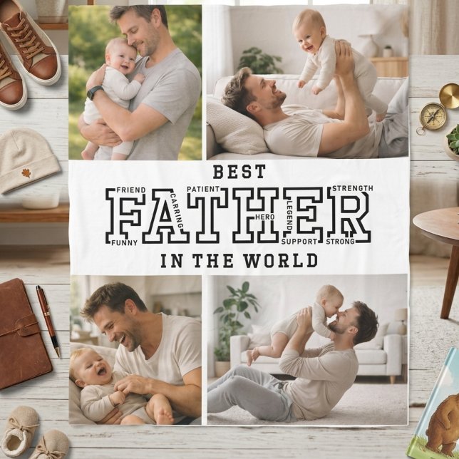 Cobertor De Velo Dia dos Pais Personalizado | Papai customizado (Personalized Best Father’s Day | Custom daddy Fleece Blanket)