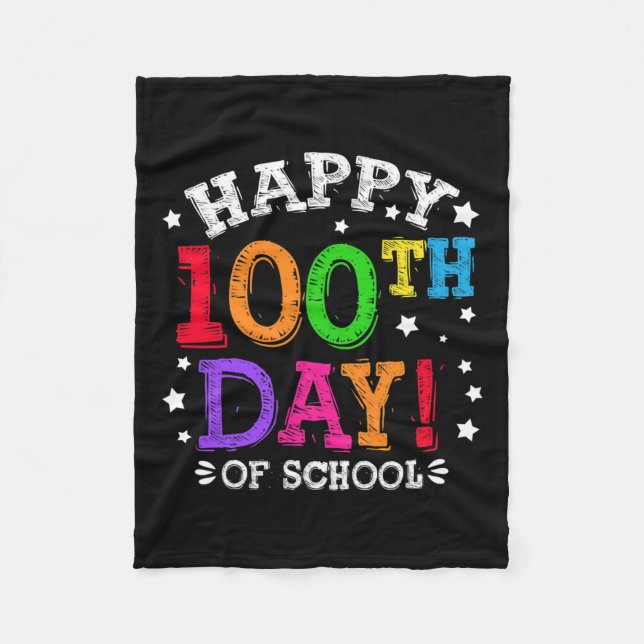 Cobertor De Velo Dia dos Professores Crianças Felizes 100 Dias 7 (Frente)