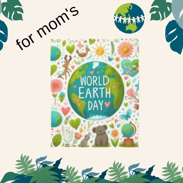 Cobertor De Velo Dia Mundial da Terra, Comic Heart & Globe Moderno (Criador carregado)