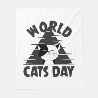 Cobertor De Velo Dia Mundial dos Gatos