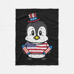 Cobertor De Velo Dia Pinguim 4 de julho América Toddler Boys Crianç
