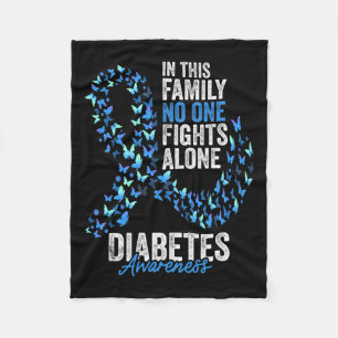 Cobertor De Velo Diabetes Consciência Mês Borboletas Azul Fita