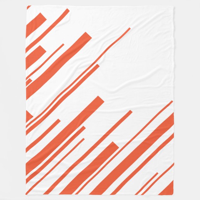 Cobertor De Velo Diagonais em Laranja e Branco (Frente)