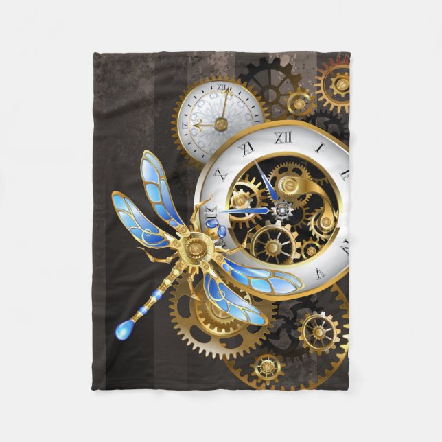 Cobertor De Velo Dials Steampunk com Libélula (Frente)