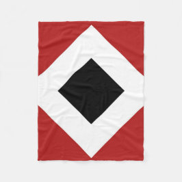 Cobertor De Velo Diamante Preto, Borda Branca Negrito em Vermelho