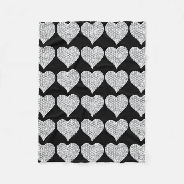 Cobertor De Velo Diamond Heart Fleece Blanket (Frente)