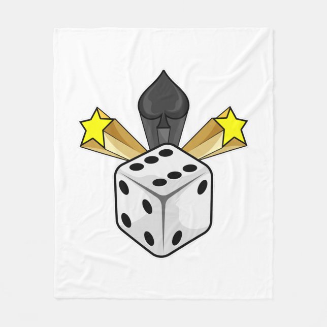 Cobertor De Velo Dice at Poker com Espadas e Estrelas (Frente)
