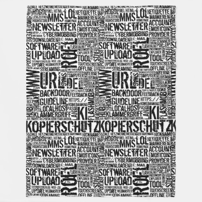 Cobertor De Velo Dicionário de computador... (Frente)