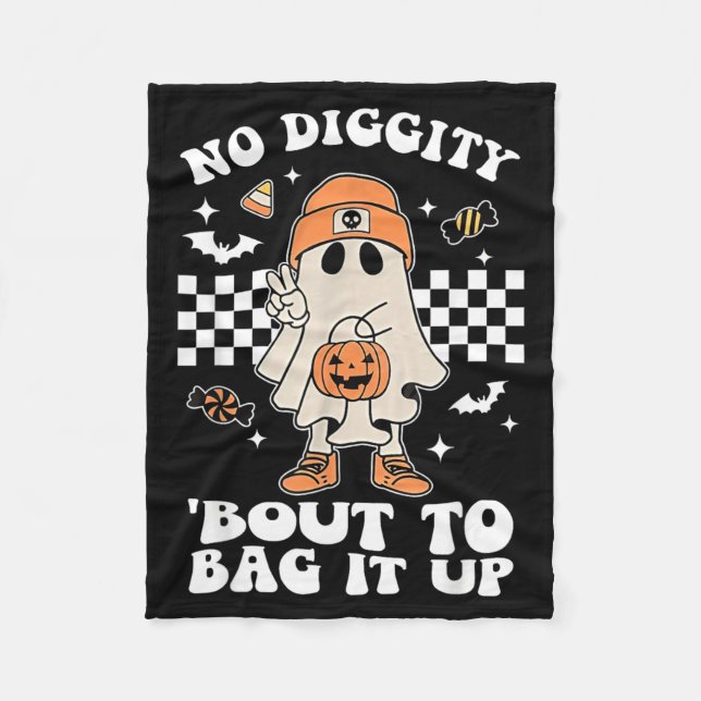 Cobertor De Velo Diggity Prestes a Embalar Fantasma Assustador de H (Frente)