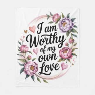 Cobertor De Velo Digno do Meu Próprio Amor Citação Positiva Floral