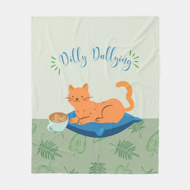 Cobertor De Velo Dilly Dallying Orange Cat (Frente)