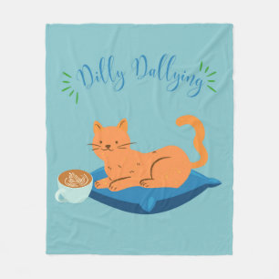 Cobertor De Velo Dilly Dallying Orange Cat