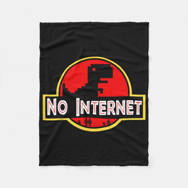 Cobertor De Velo Dino engraçado nerd sem internet Ciência da Comput (Frente)