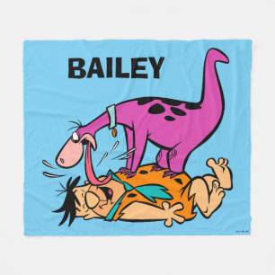 Cobertor De Velo Dino Licking Fred Flintstone