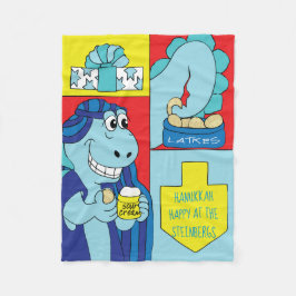 Cobertor De Velo Dinossaur Hanukkah Fleece Blanket