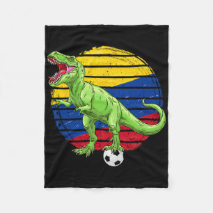 Cobertor De Velo Dinossauro de Futebol Trex Bandeira da Colômbia Me