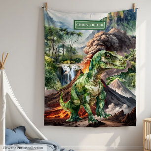 Cobertor De Velo Dinossauro Personalizado Blanket Aniversário Gift 