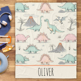 Cobertor De Velo Dinossauros Cachorros na Terra Jurássica