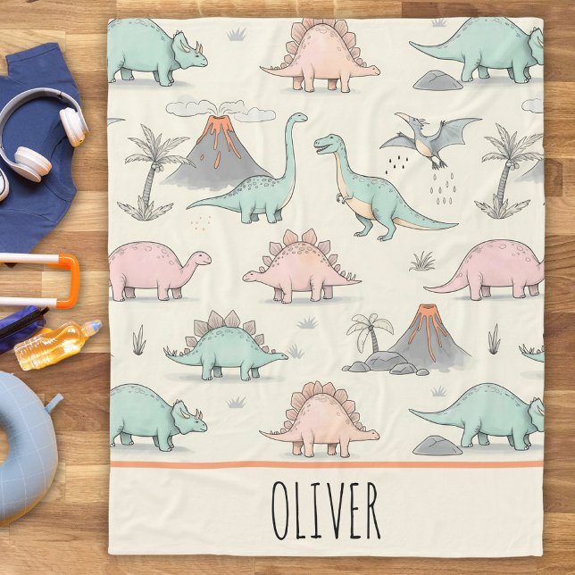 Cobertor De Velo Dinossauros Cachorros na Terra Jurássica (Criador carregado)