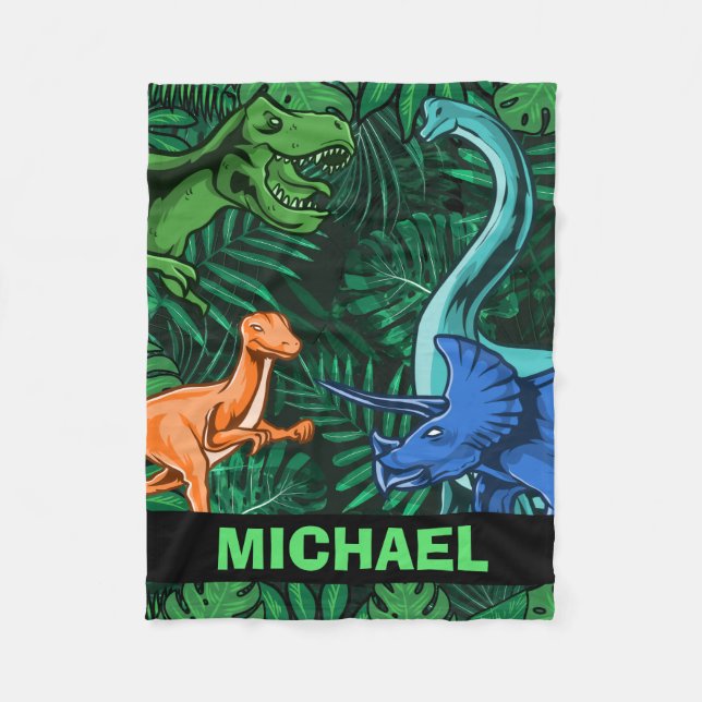 Cobertor De Velo Dinossauros Crianças Dino Jurassic Trex Boy Person (Frente)