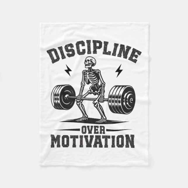 Cobertor De Velo Discipline Over Motivation Gym Motivational Traini (Frente)