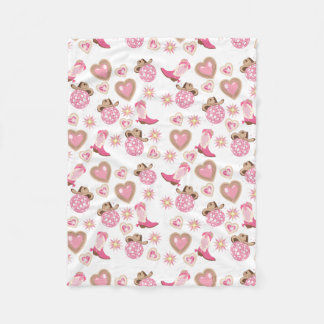 Cobertor De Velo Disco Cowgirl Valentine Small Fleece Blanket