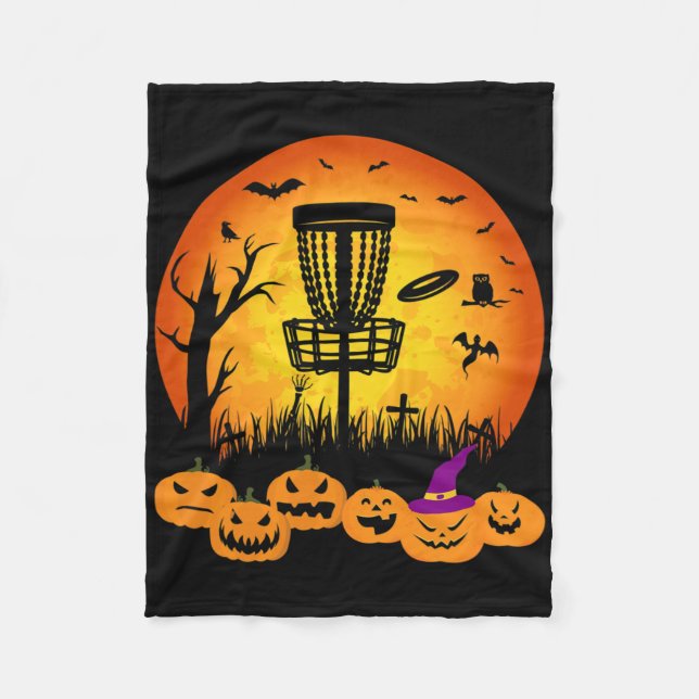 Cobertor De Velo Disco de Golfe Retro de Halloween Cemitério Assust (Frente)