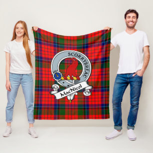 Cobertor De Velo Distintivo de Clan MacNicol Xadrez Tartan