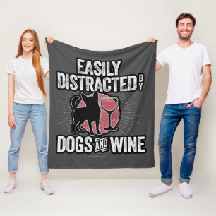 Cobertor De Velo Distração fácil de cães e vinhos