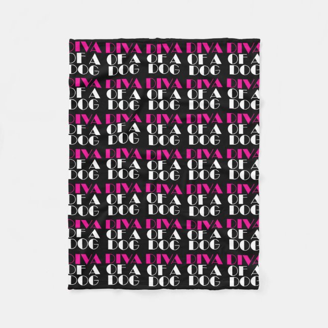 Cobertor De Velo "DIVA de um Cachorro" Fleece Blanket (Frente)