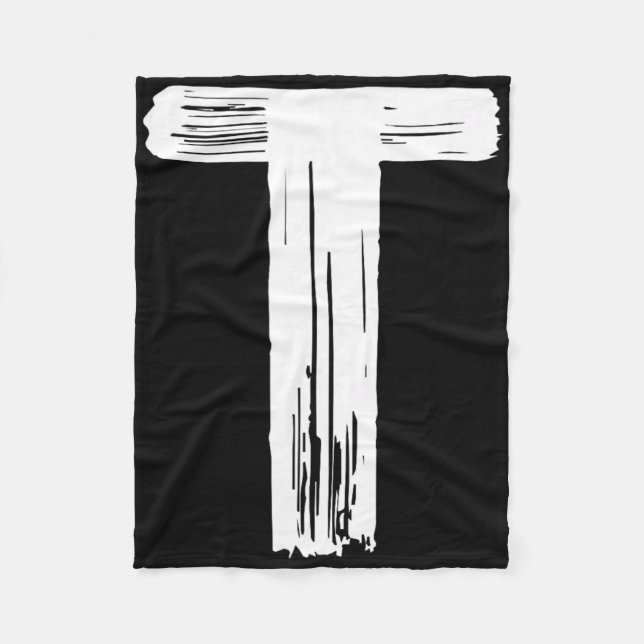 Cobertor De Velo Diversão do Carnaval de Halloween - Letra T Verde  (Frente)