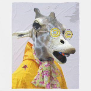 Cobertor De Velo Divertida Girafa Fleece Blanket!