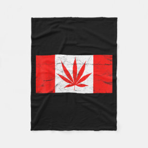 Cobertor De Velo Divertido Canadá & Folha de Maconha! Nova Bandeira