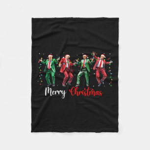 Cobertor De Velo Divertido Dança Trump Papai Noel Natal Feliz Paja