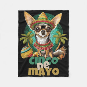 Cobertor De Velo Divertido Design de Cachorro do Cinco De Mayo, Cut
