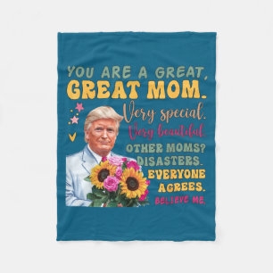Cobertor De Velo Divertido Donald Trump Dia das Mães Segure Flor Di
