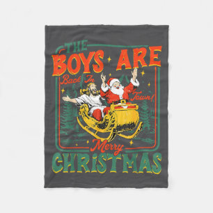 Cobertor De Velo Divertido Jesus Papai Noel Os Meninos Voltaram à C