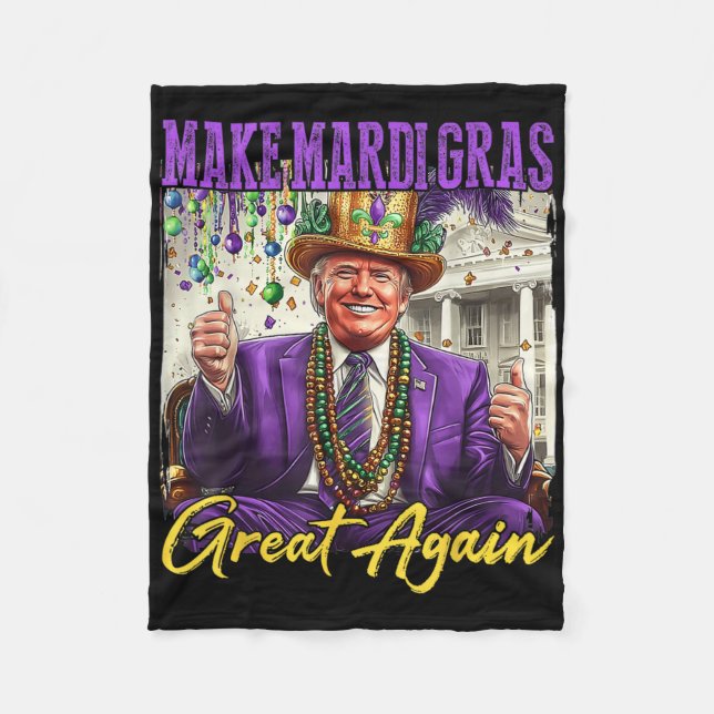 Cobertor De Velo Divertido Mardi Gras Donald Trump Mardi Gras Ameri (Frente)