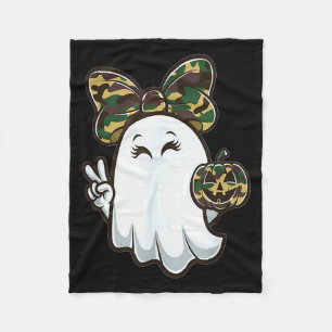 Cobertor De Velo Divertido Olá Temporada de Caça Halloween Camuflag