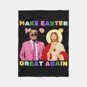 Cobertor De Velo Divertido Trump Jesus Cristo Faça a Páscoa Grande 