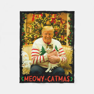 Cobertor De Velo Divertido Trump Natal Amantes de Gatos Meowy Catma