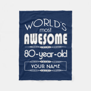 Cobertor De Velo do 80 do aniversário dos mundos azul escuro