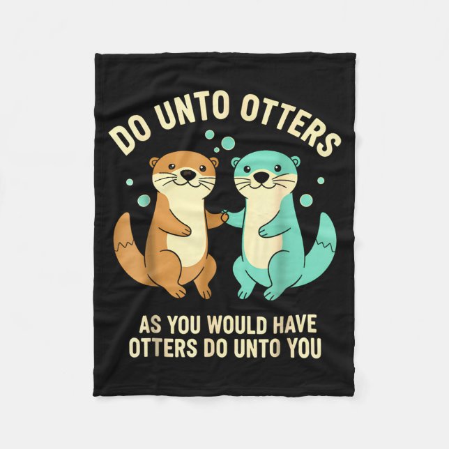 Cobertor De Velo Do Unto Otters Playful Otter Pun Girls Kids Birthd (Frente)
