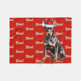 Cobertor De Velo Doberman Pinscher Papai Noel Cachorro Nome Persona