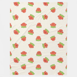 Cobertor De Velo Doce Monstro de Slime Vermelho e Verde Kawaii Crem