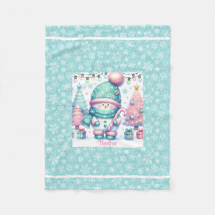 Cobertor De Velo Doce Snowman Personalize Nome Bebê Natal