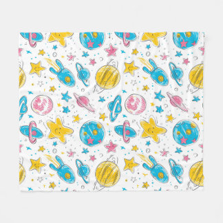 Cobertor De Velo Dodores de temas espaciais sobre fundo branco