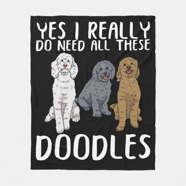 Cobertor De Velo Dog Doodle Mamãe Oferece Pai Labradoodle Doodle (Frente)